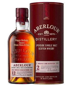 ABERLOUR SINGLE MALT SCOTCH 12 YEAR OLD - 750ML CUSTOM ENGRAVED