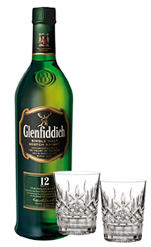 GLENFIDDICH 12 YEAR OLD SINGLE MALT WITH MARQUIS BY WATERFORD GLASSES
