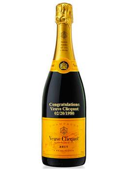 VEUVE CLICQUOT YELLOW LABEL CHAMPAGNE - 750ML CUSTOM ENGRAVED                                                                   