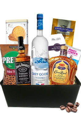 Alcohol Gifts  | Jack Daniel's-Crown Royal-Grey Goose | Baskets