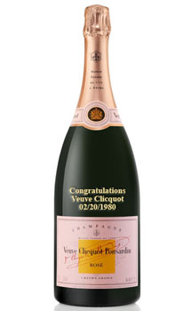 Send Custom Engraved Veuve Clicquot Rose Champagne